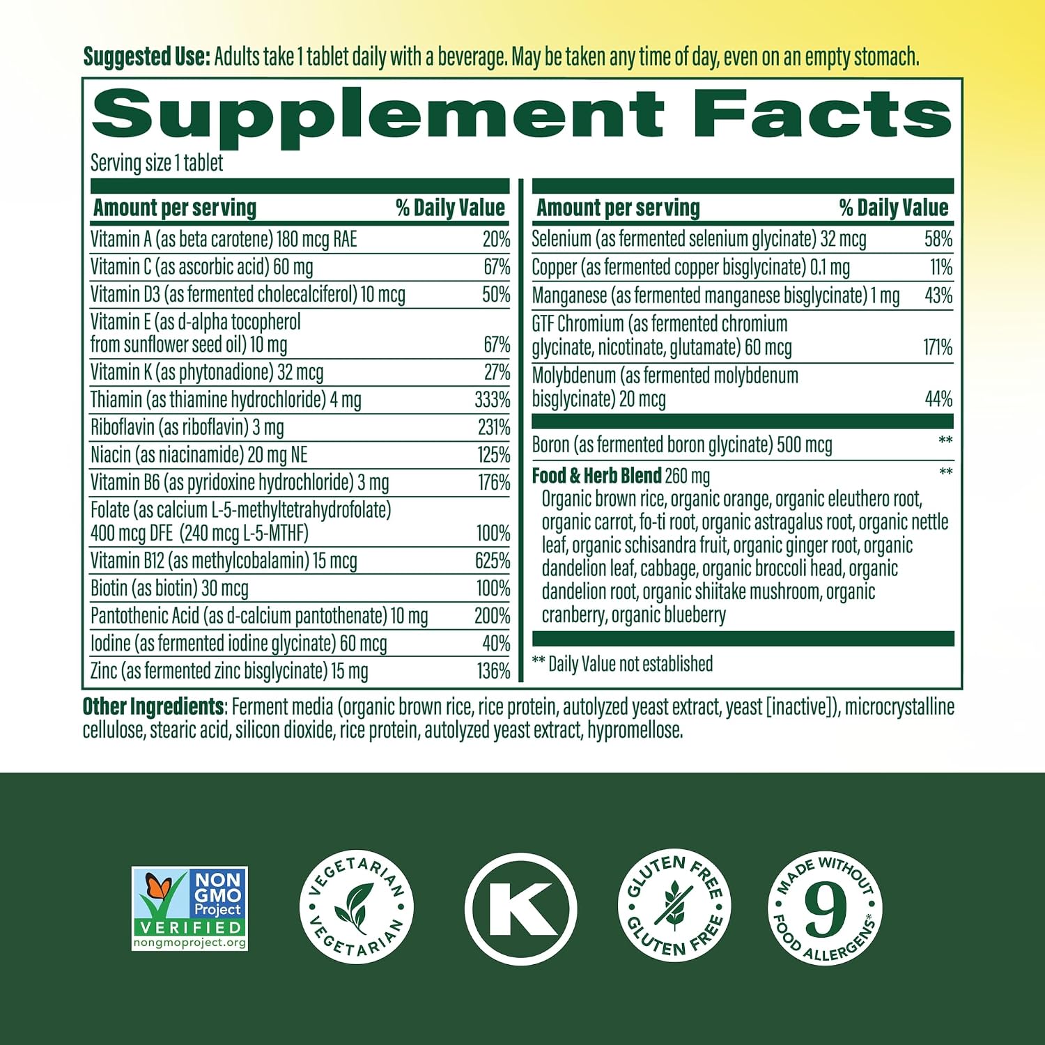 MegaFood One Daily Men's Multivitamin - 30 Tablets