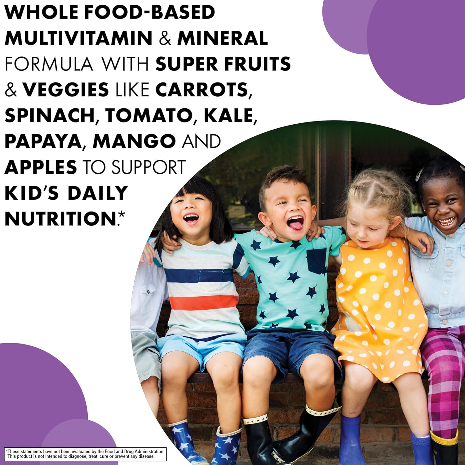 Bluebonnet Nutrition Rainforest Animalz Whole Food Based Children's Multivitamin Chewable Tablet, with Vitamin C, D3, Iron, Gluten-Free, Dairy-Free, Kosher, 180 Chewable Tablets, Mixed Flavour