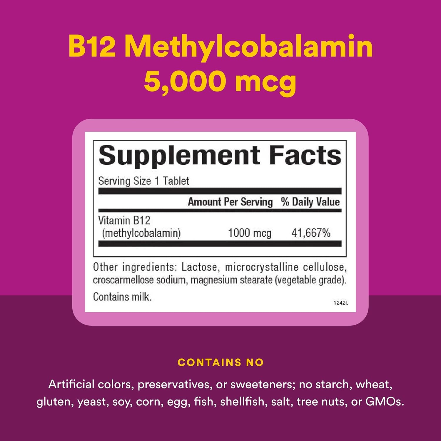 Natural Factors Vitamin B12 Methylcobalamin 1000 mcg Chewable Tablets – Support for Energy Metabolism, Immune Function, and Brain Health – 90 Count