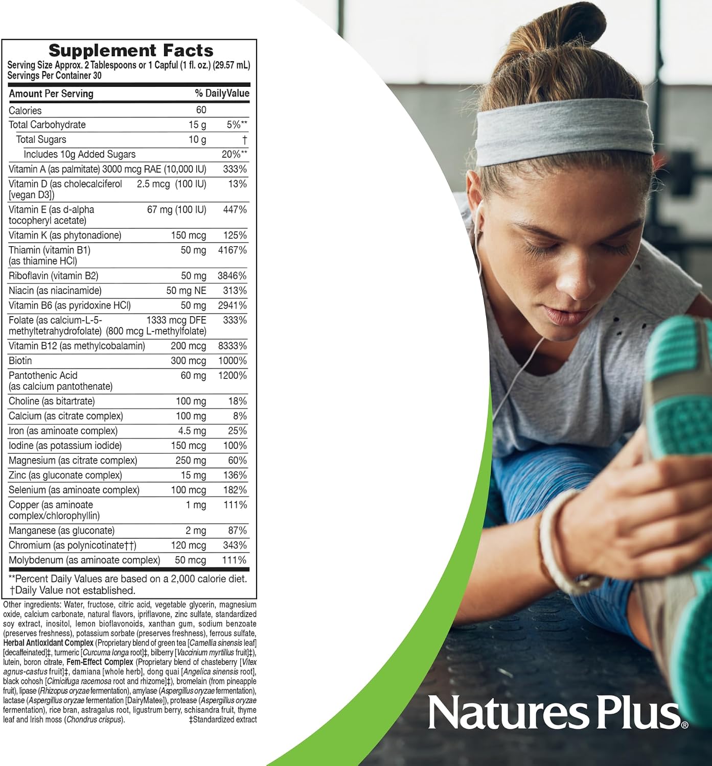 NaturesPlus Source of Life Women Liquid Multivitamin - 30 fl oz (887 mL) - Natural Berry Flavour
