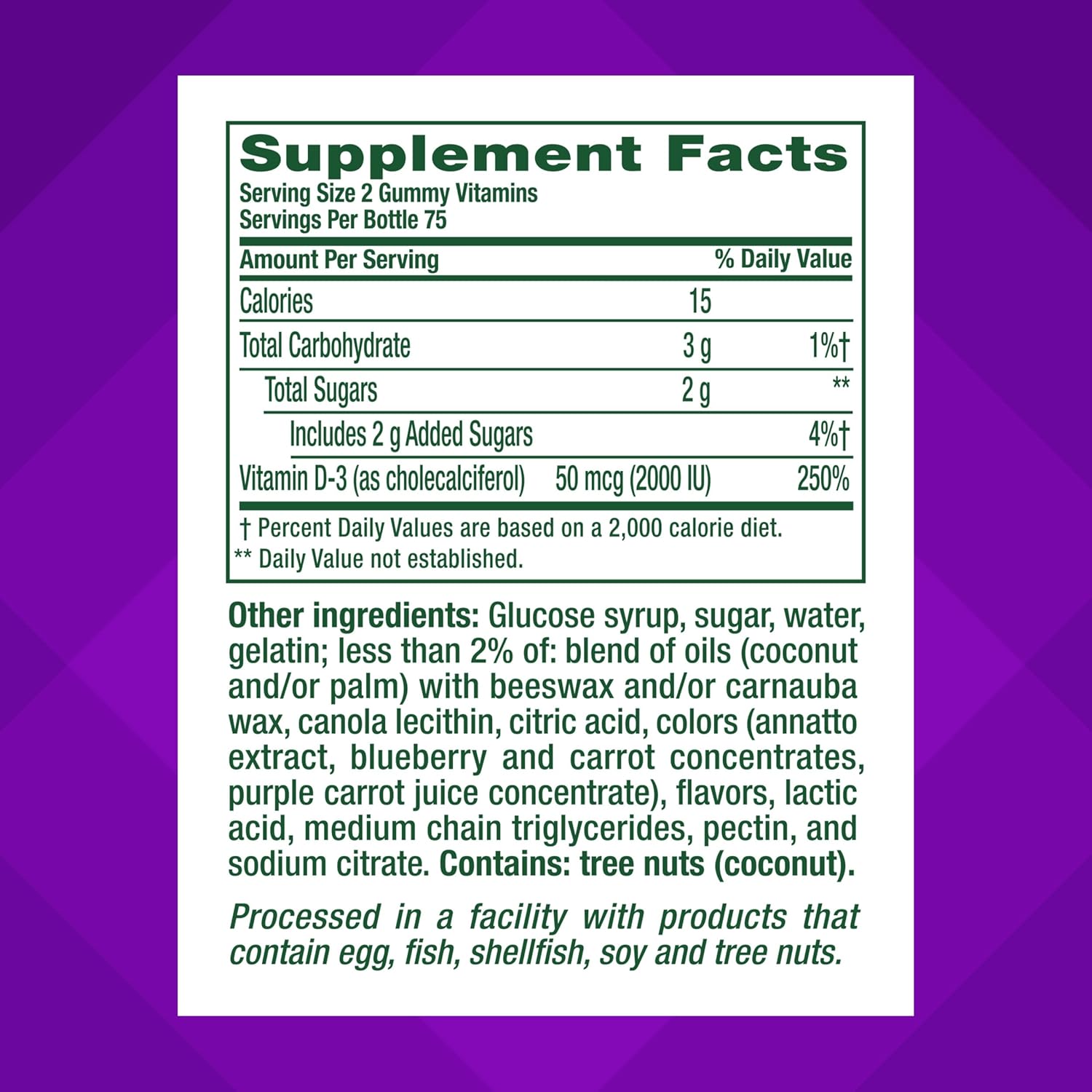 Vitafusion Vitamin D3 Gummies, 2000 IU, 150 Count – Bone and Immune Support