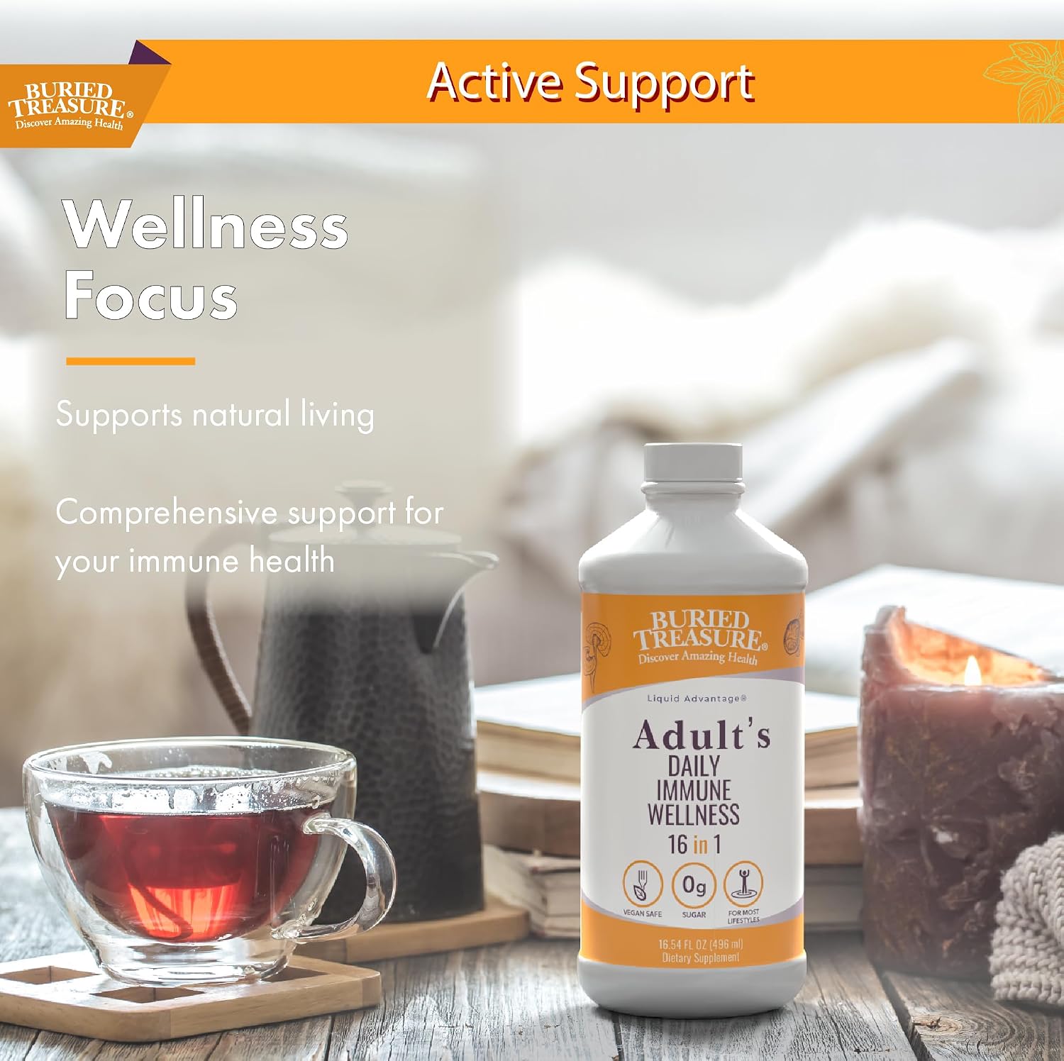 Buried Treasure Adult Daily Immune Wellness – Liquid Nutrient Blend with Elderberry & Echinacea