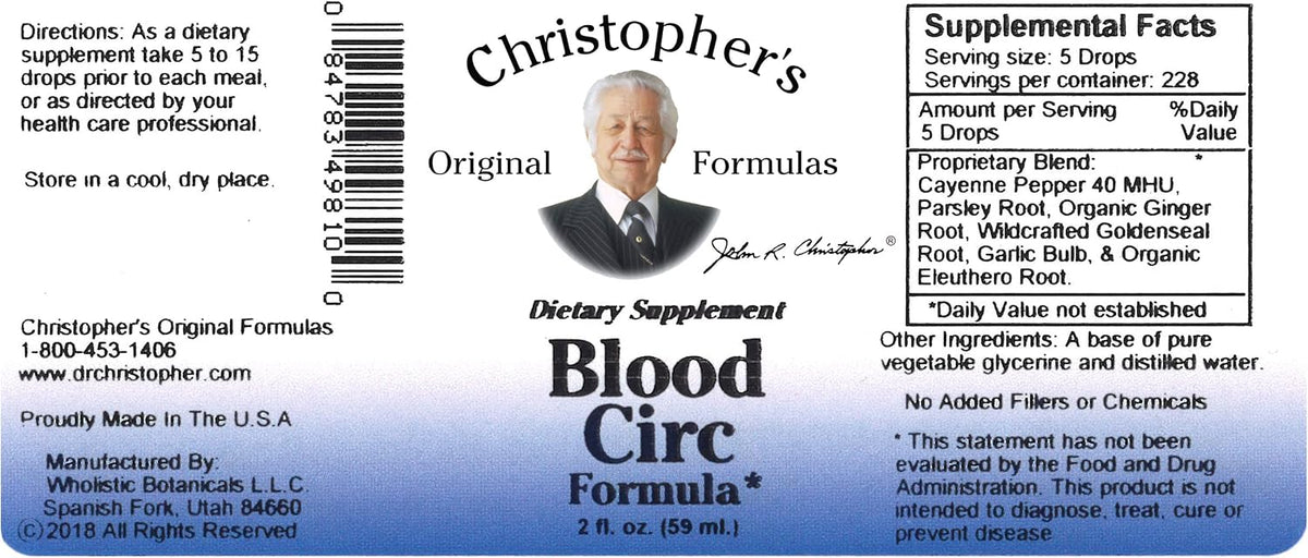 Blood Circulation Extract by Dr. Christopher 2 fl oz Liquid - görsel 4