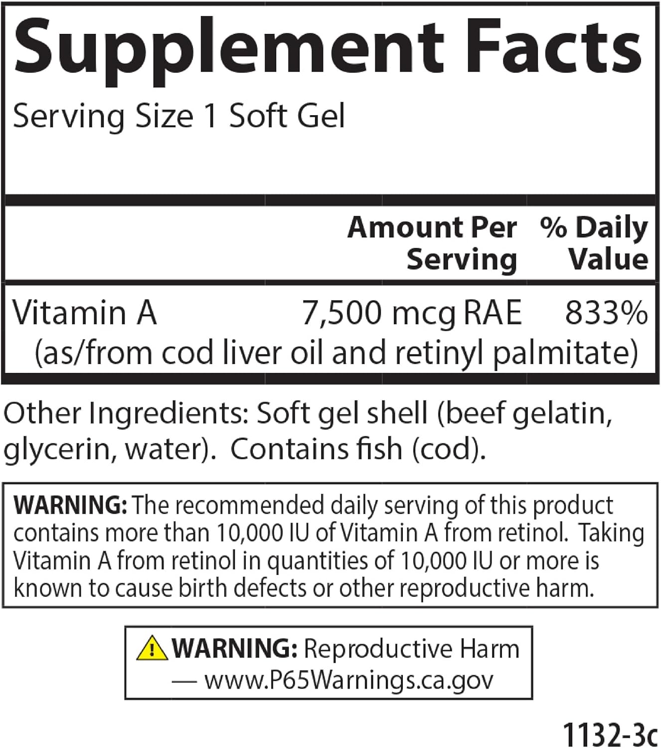 Carlson Vitamin A 25000 IU (7500 mcg RAE) Softgels – Immune Support & Vision Health