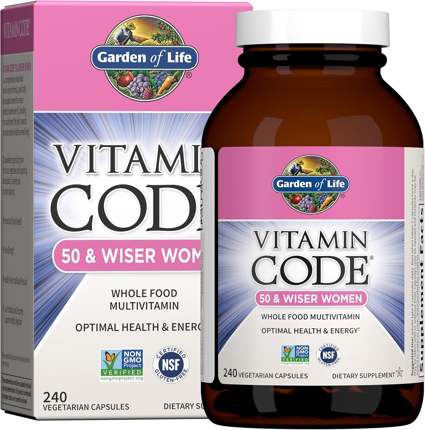Garden of Life Vitamin Code 50 & Wiser Women's Multivitamin - 120 Capsules