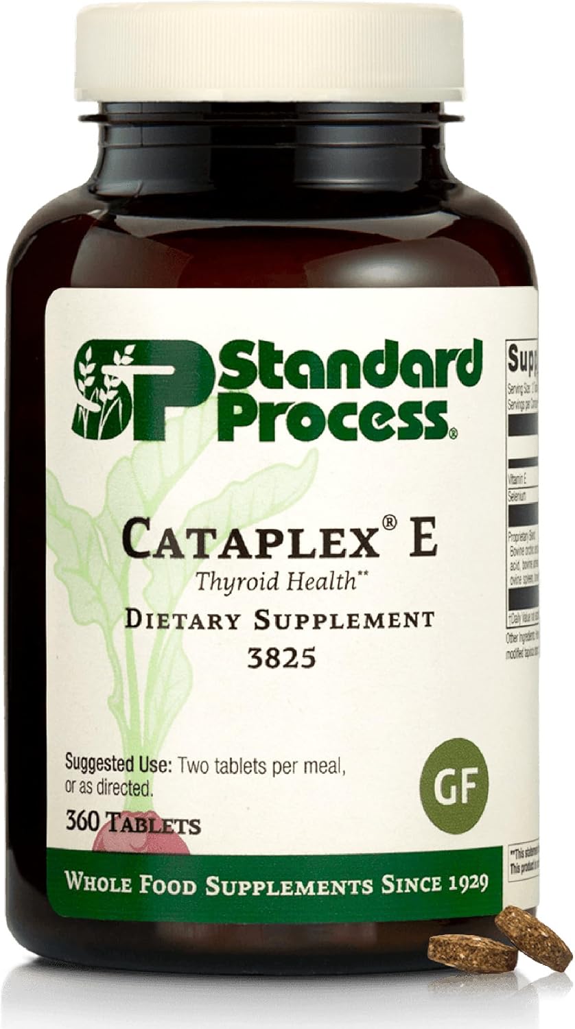 Standard Process Cataplex E Thyroid Health Supplement - Gluten-Free, Non-Dairy & Non-Soy - Endocrine Support - 360 Tablets