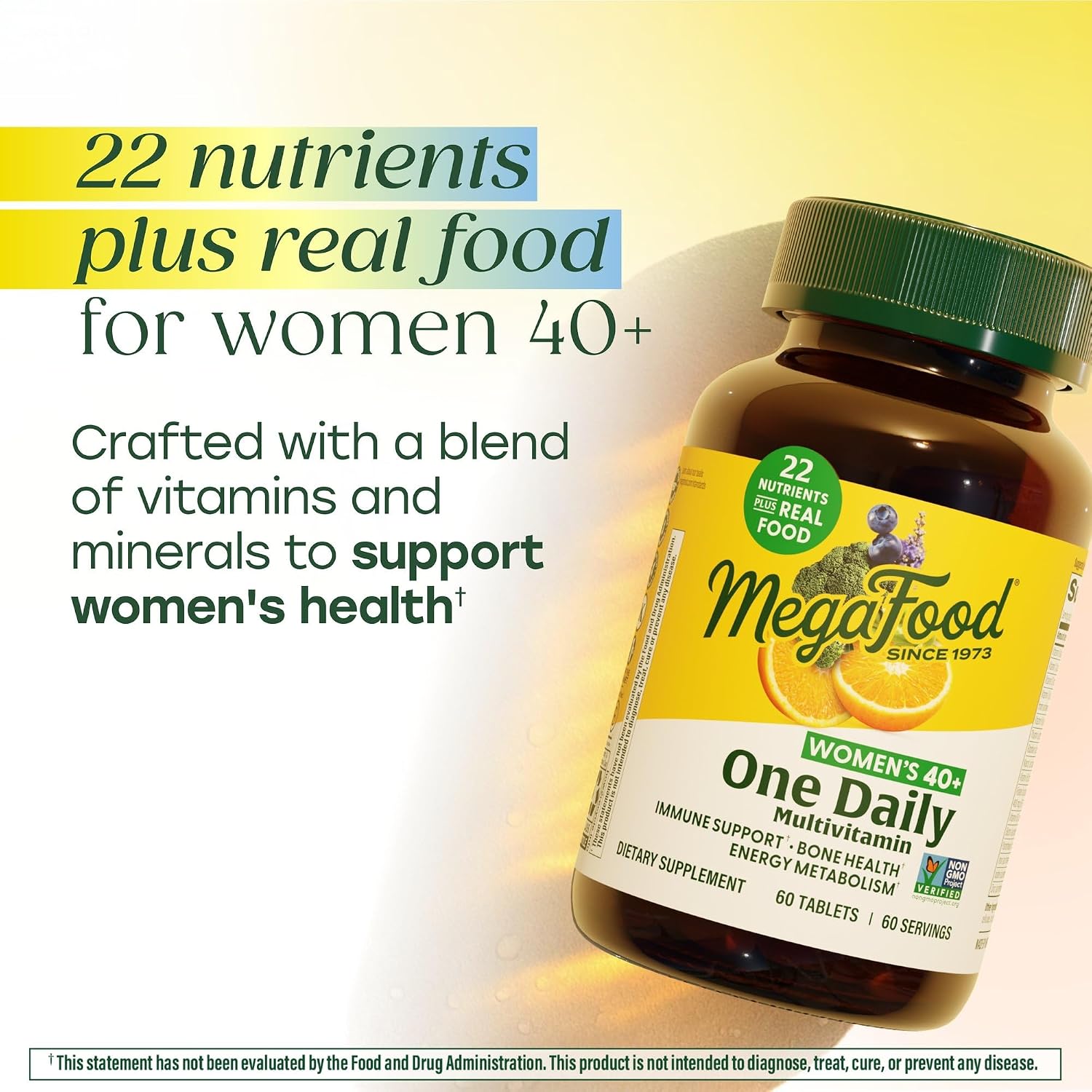 MegaFood Multivitamin for Women 40+ – One Daily with Methylated B12, Methyl Folate, Vitamin D3, C & Zinc – Energy, Immune & Bone Support – Vegetarian – 30 Tablets