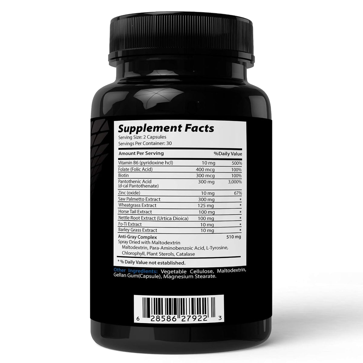 Anti-Gray Advanced Hair Formula - Hair Colour Support Supplement with Catalase, Amino Acids & Minerals - 60 Capsules - görsel 2