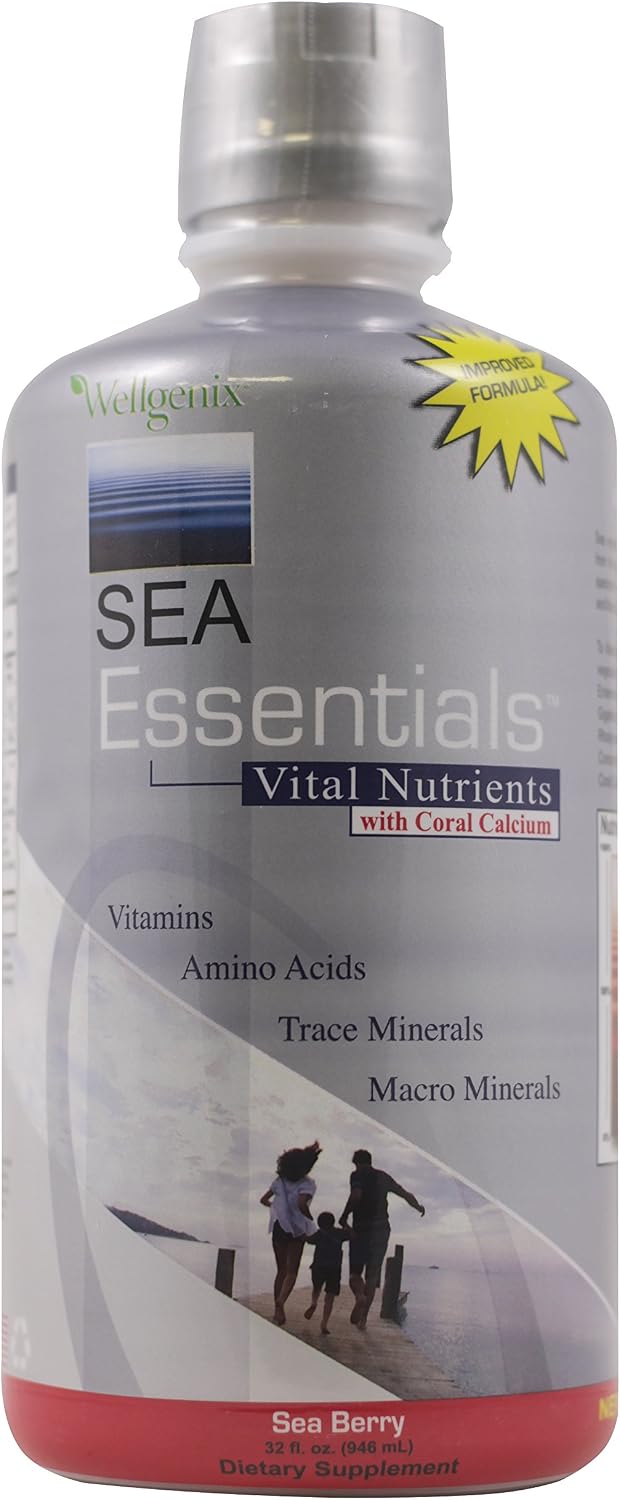Wellgenix Sea Essentials Liquid Trace Minerals with Coral Calcium, 946 mL