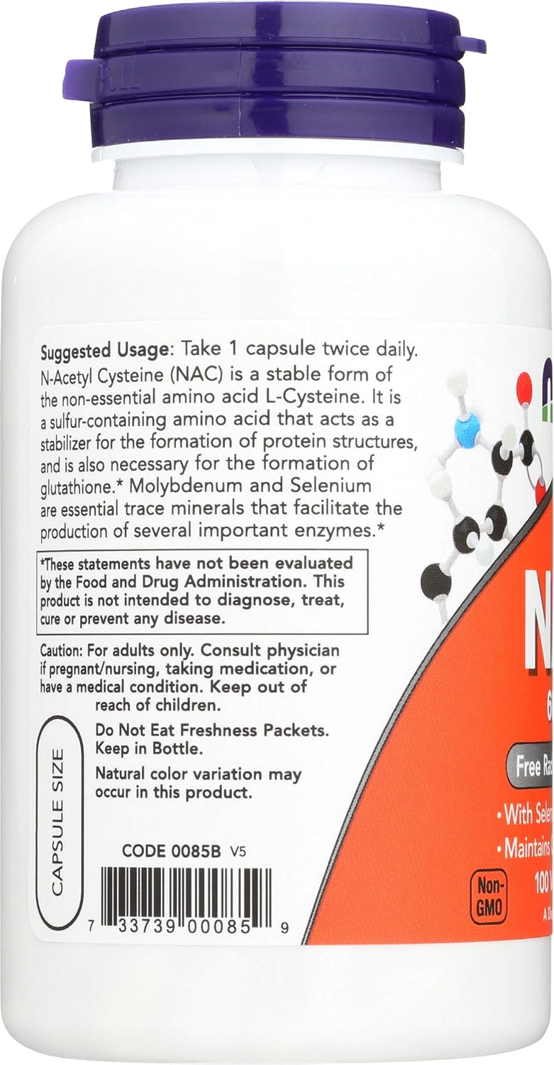 NOW Foods NAC 600 mg, 100 Capsules