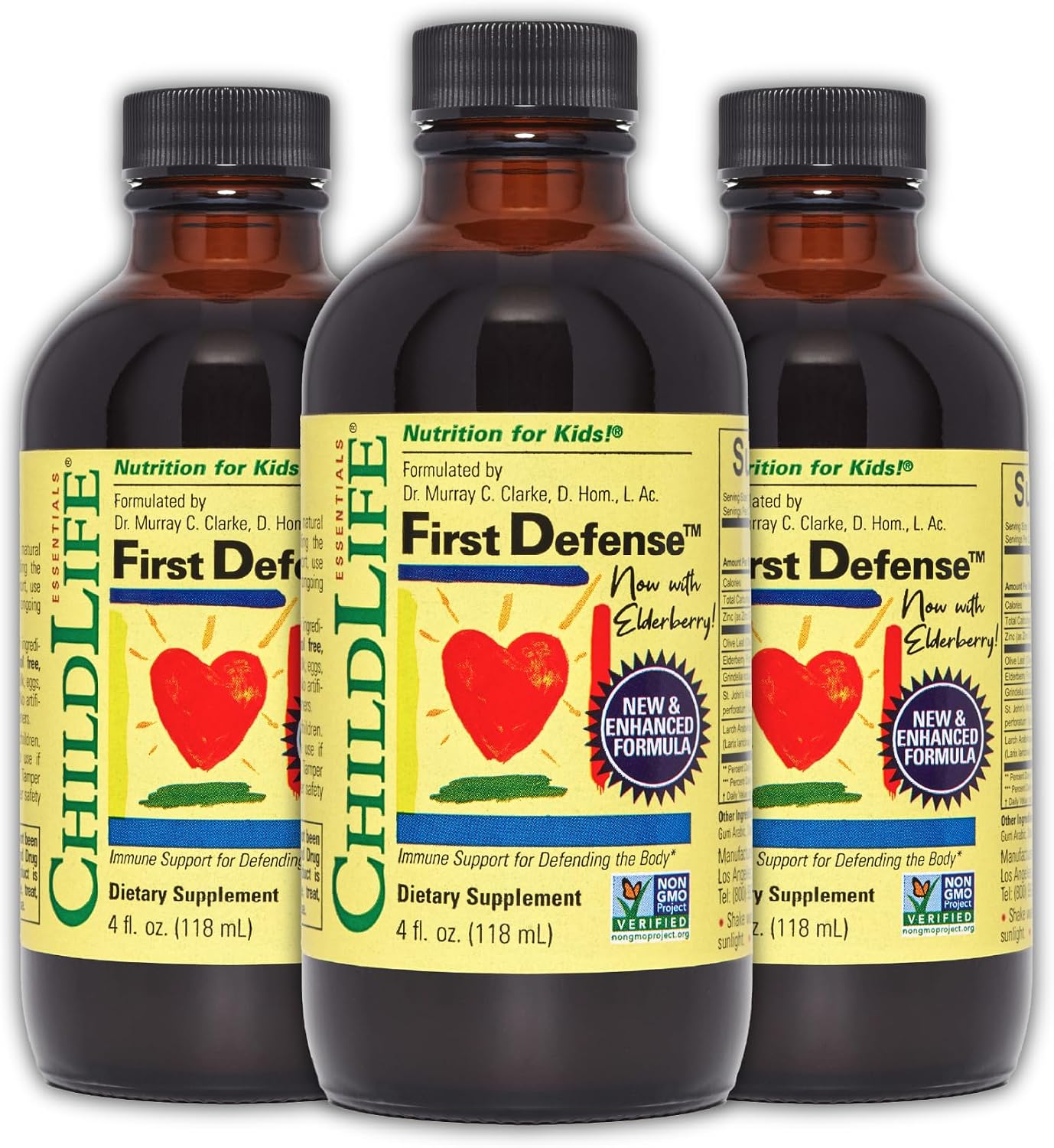 CHILDLIFE ESSENTIALS First Defense - Children's Immune Support Liquid with Elderberry & Zinc, 118 mL