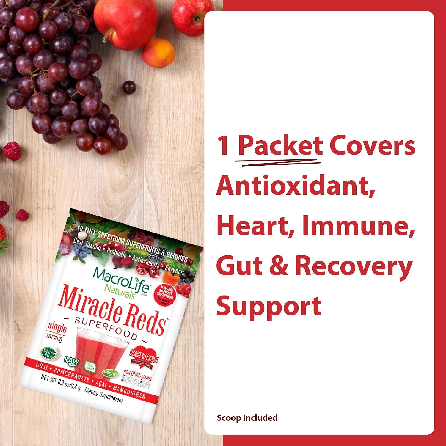 MacroLife Naturals Reds Superfood Powder - 12 Packets