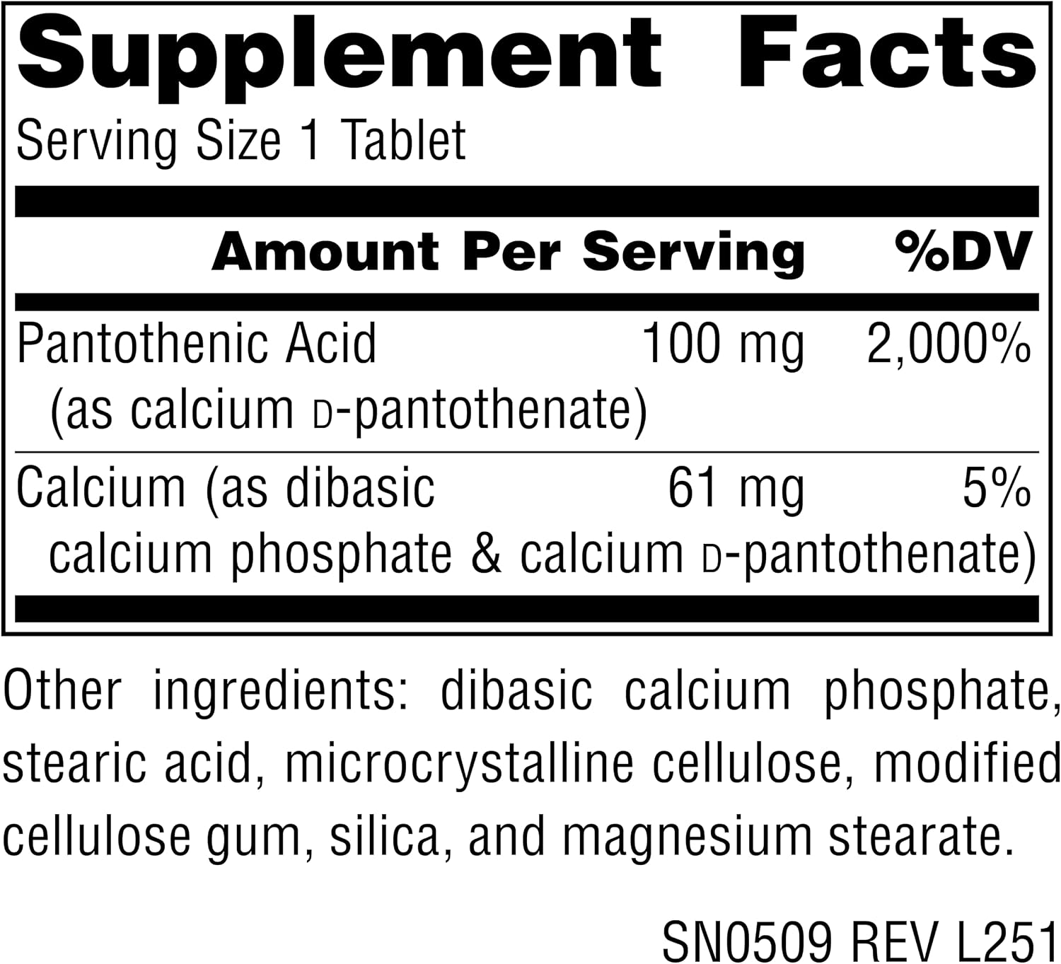 Source Naturals Pantothenic Acid 100 mg - Vitamin B5 Natural Health Product (100 Tablets)