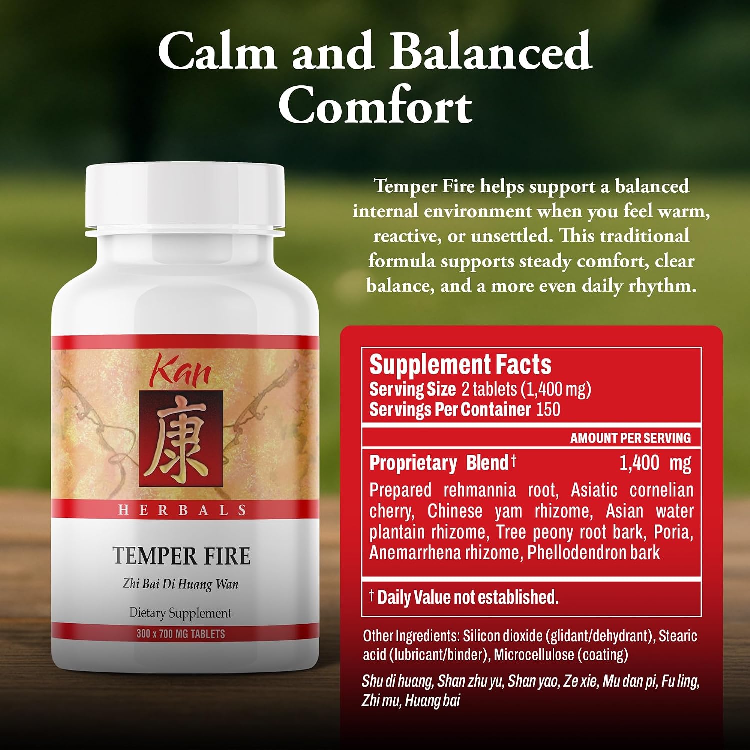 Kan Herbs - Temper Fire 300 Tablets