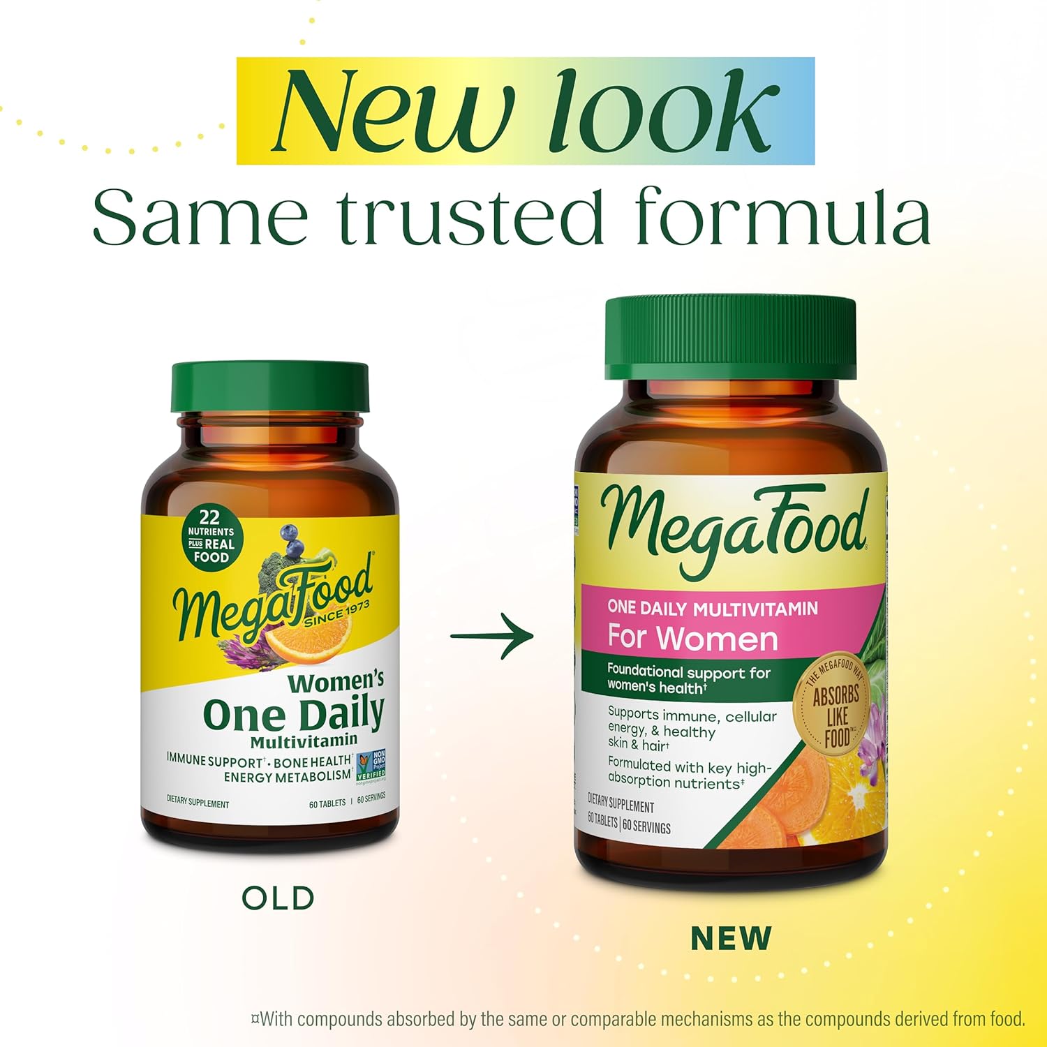 MegaFood Women's Multivitamin One Daily - with Iron, Vitamin C, D3 & B Vitamins - 60 Tablets