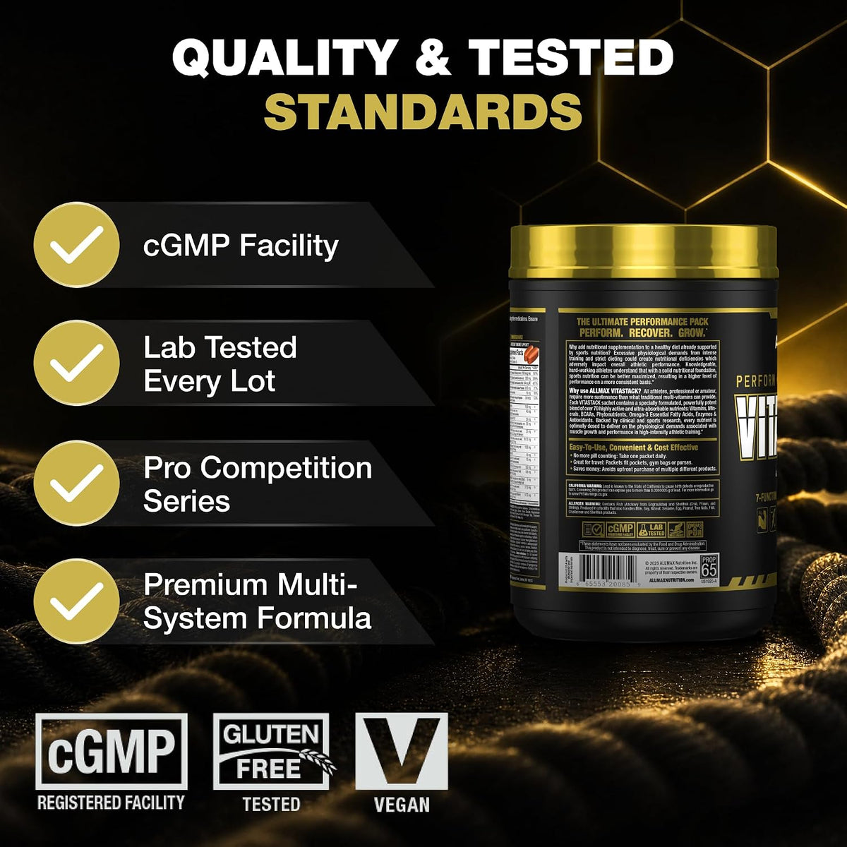 ALLMAX VITASTACK Multivitamin Packs – 30 Daily Packs with Omega-3, BCAAs & Enzymes - görsel 9