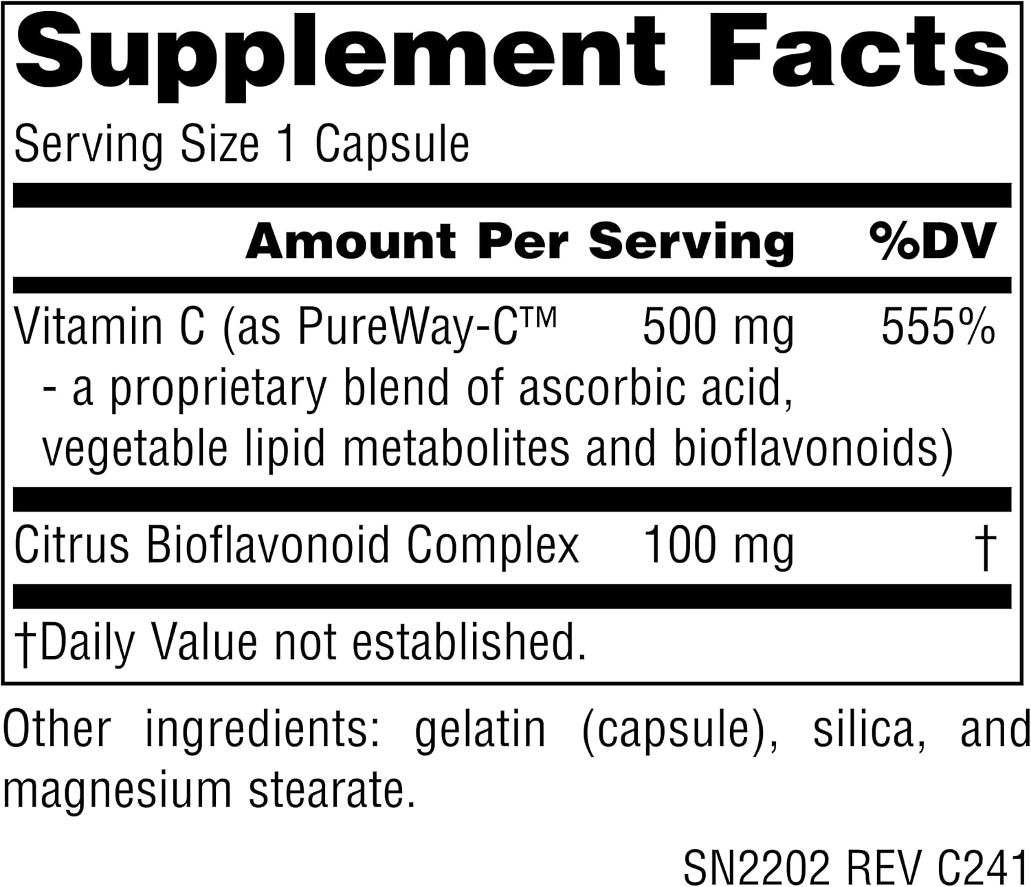 Source Naturals Metabolic C, Optimised Vitamin C, 500 mg - 90 Capsules
