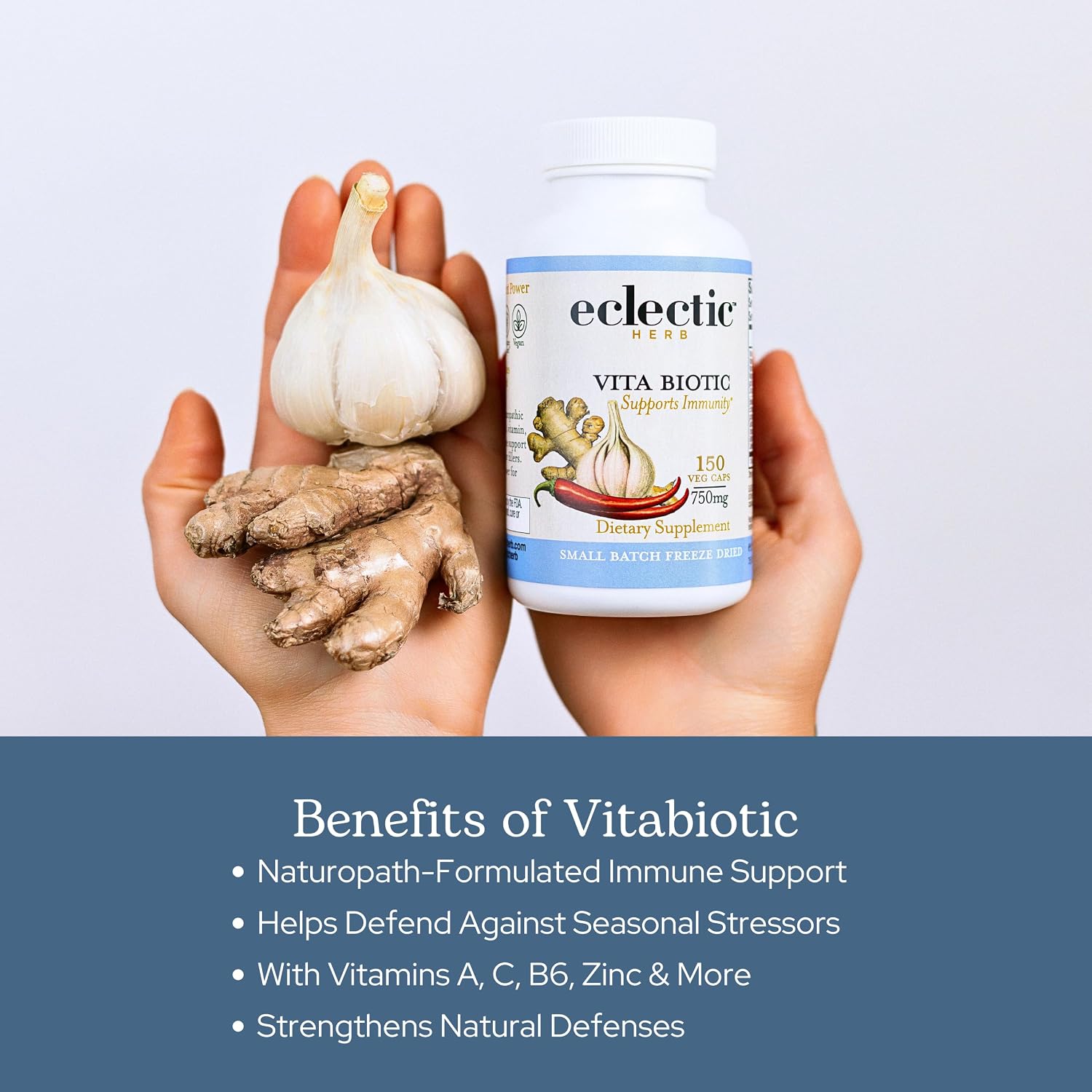Eclectic Herb Organic Vitabiotic Capsules – Immune Support Herbal Multivitamin – 750 mg, 150 Count