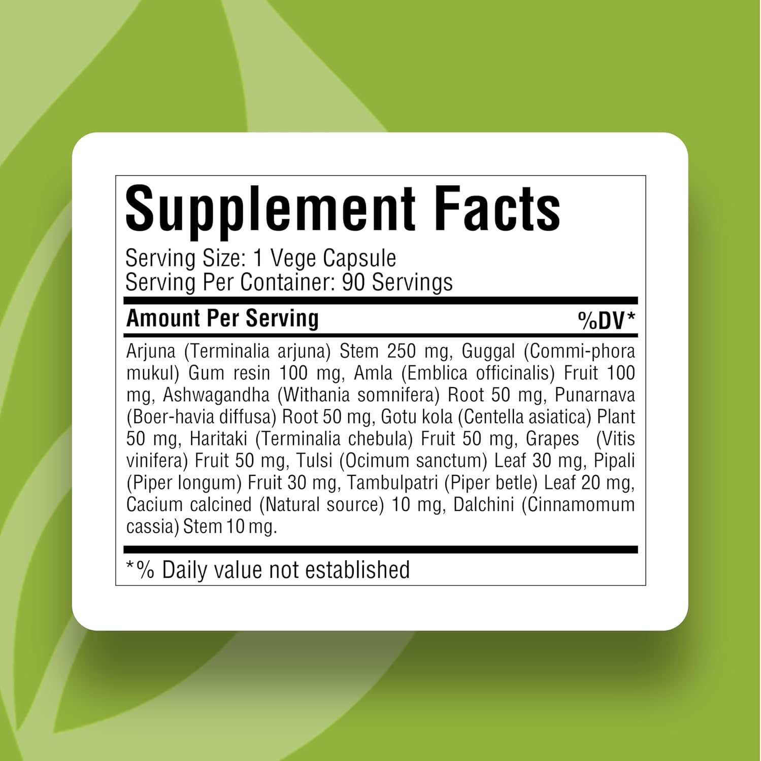 Herbsforever Heart Health – Cardiovascular Support with Ayurvedic Herbs | 90 Veg Capsules | 800 mg