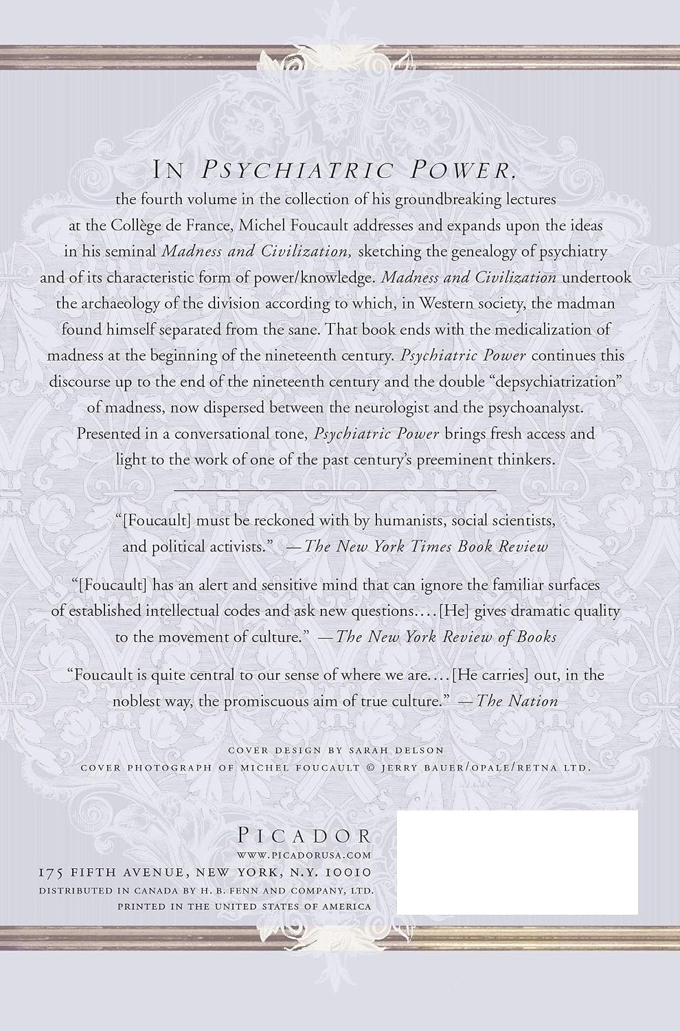 Psychiatric Power: Lectures at the Collège de France, 1973–1974 (Michel Foucault Lectures at the Collège de France, 3)