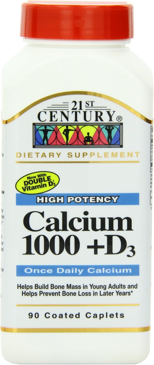 21st Century Calcium 1000mg Plus Vitamin D3 800 IU, 90 Tablets (Pack of 4) - görsel 1