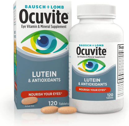 Bausch + Lomb Ocuvite Vitamin & Mineral Supplement with Lutein, 120 Tablets (Pack of 3)