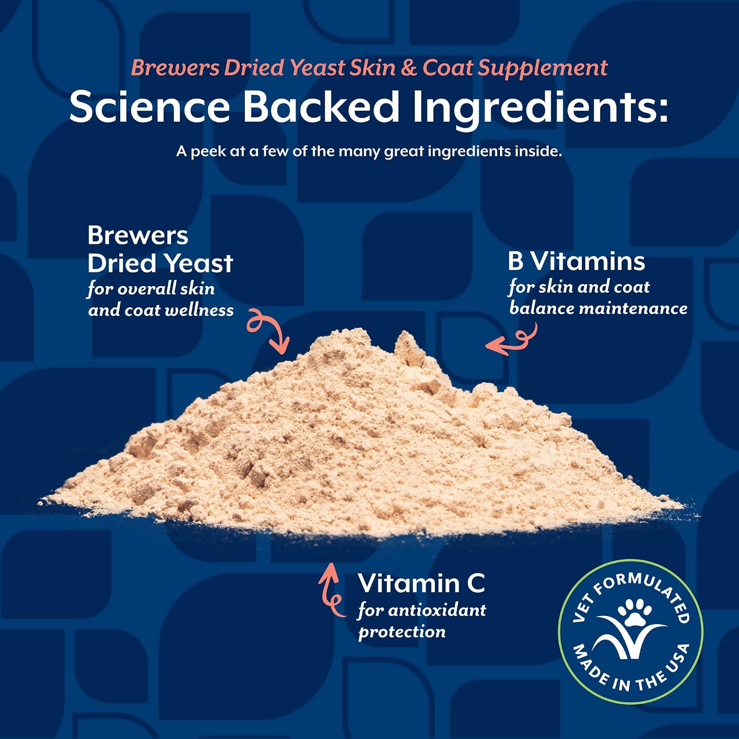 NaturVet Brewers Dried Yeast Formula with Garlic Flavouring Plus Vitamins for Dogs and Cats, Powder, 454 g