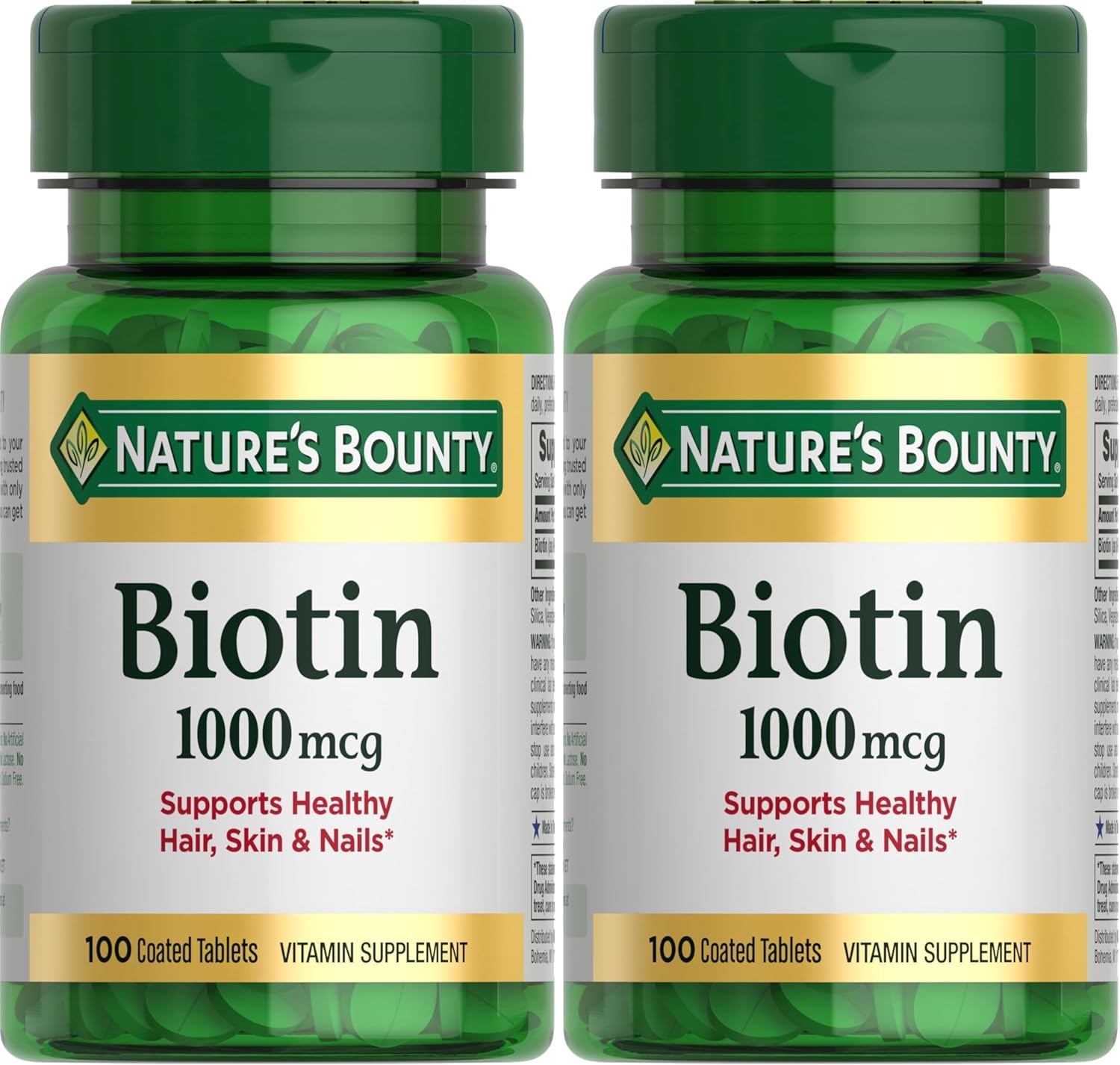 Nature's Bounty Biotin 1000 mcg Tablets, Strawberry Flavour - 300 Count (Pack of 3)