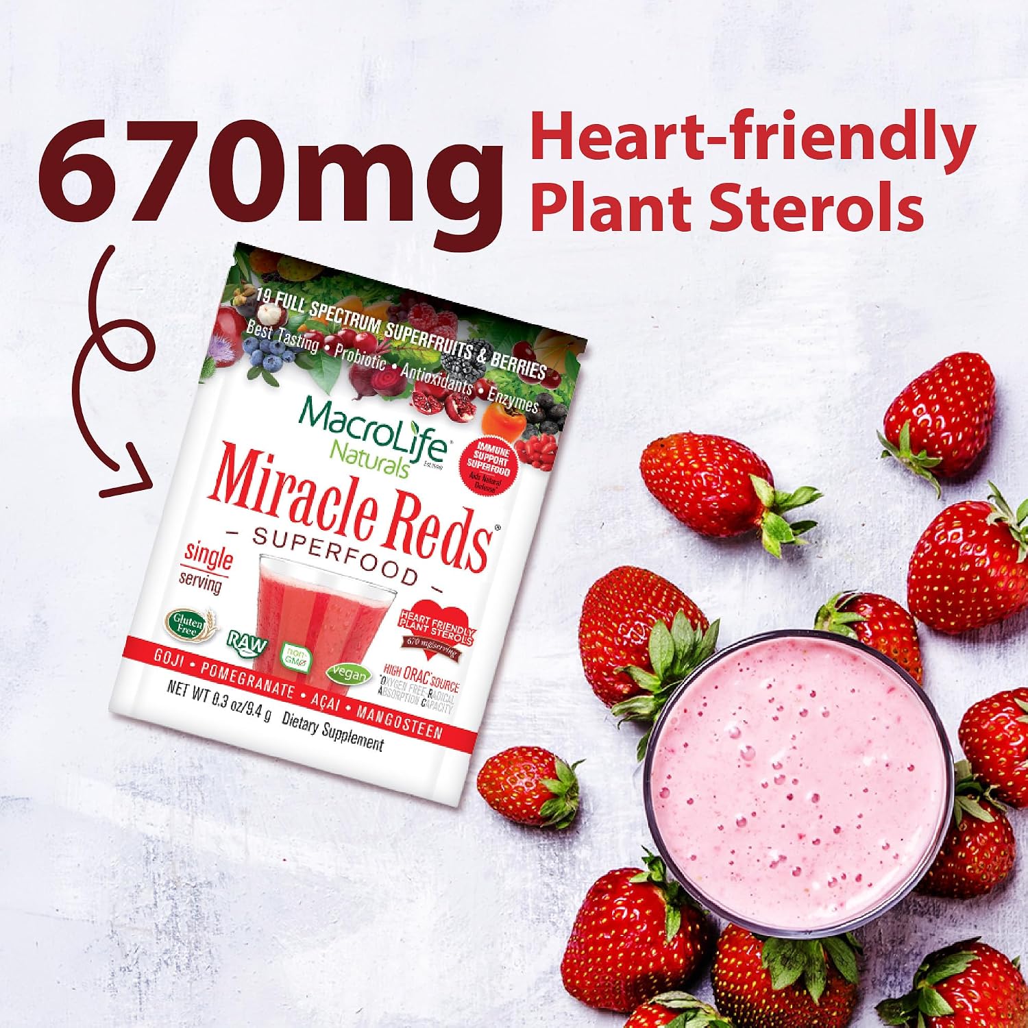 MacroLife Naturals Reds Superfood Powder - 12 Packets