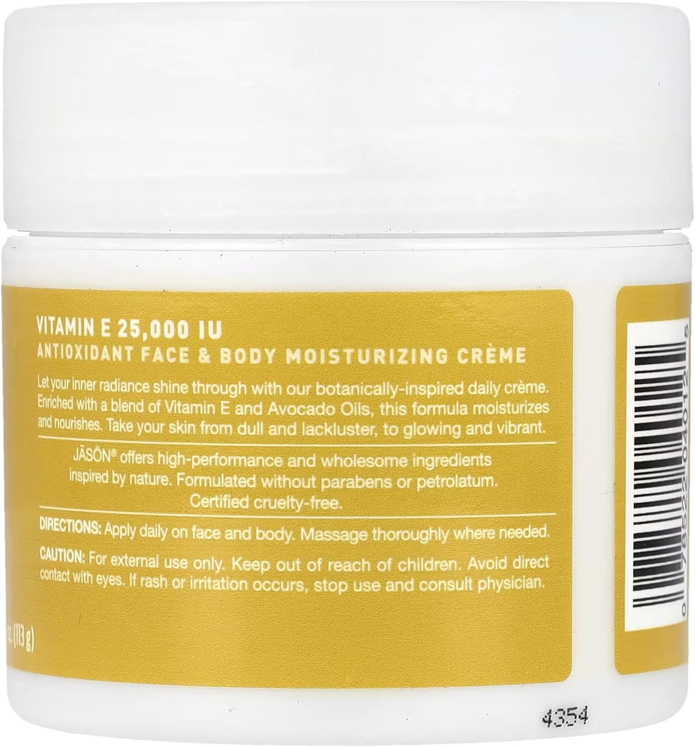 Jason Natural Products Super E Creme 25000 IU, 113 g (4 oz)