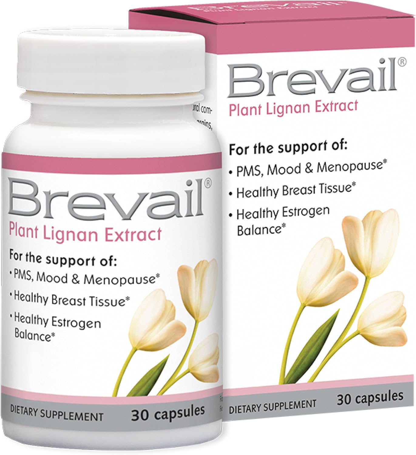 Barlean's Brevail Plant Lignan Extract - Women's Breast Health Supplement, 30 Vegan Capsules - görsel 1