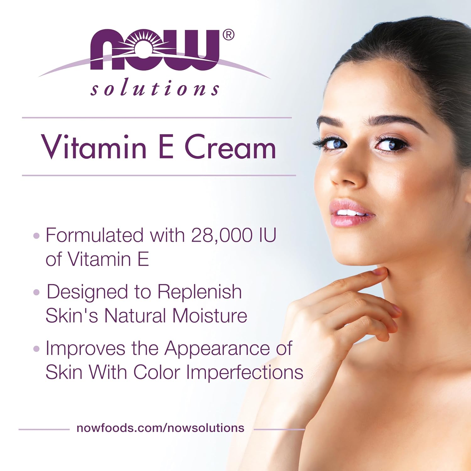 NOW Foods Solutions Vitamin E Cream, 28,000 IU, 4 oz (113 g)