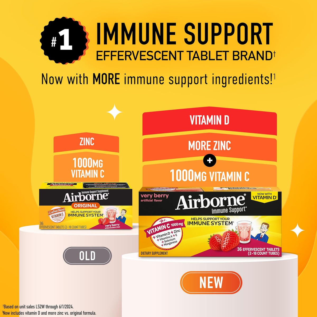 Airborne Very Berry Effervescent Tablets - Vitamin C 1000mg Immune Support Supplement (36 Count) - görsel 2
