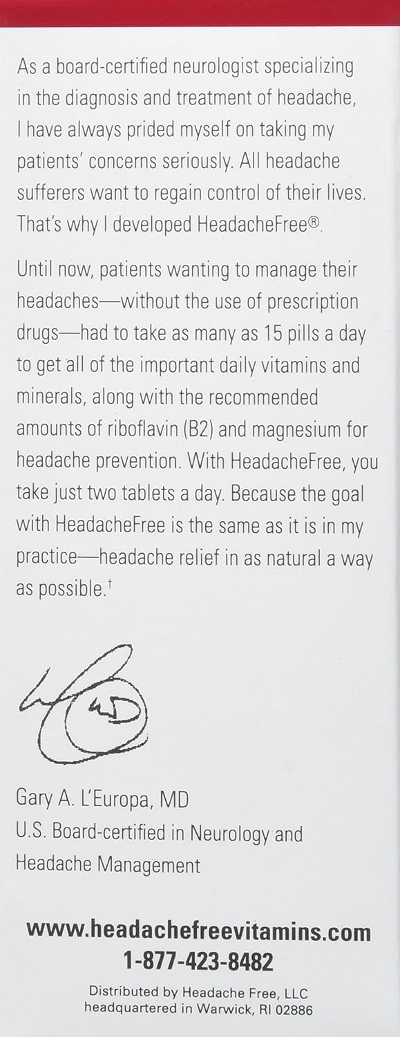 HeadacheFree Complete Multivitamin - 60 Tablets