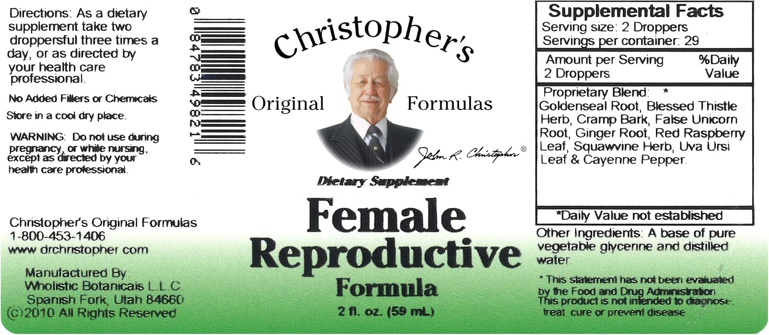 Christopher's Original Formulas Female Reproductive Formula, 2 fl oz (60 mL) Liquid