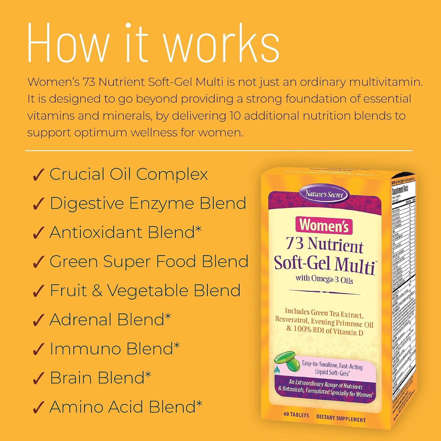 Nature's Secret Women's 73 Nutrient Soft-Gel Multivitamin