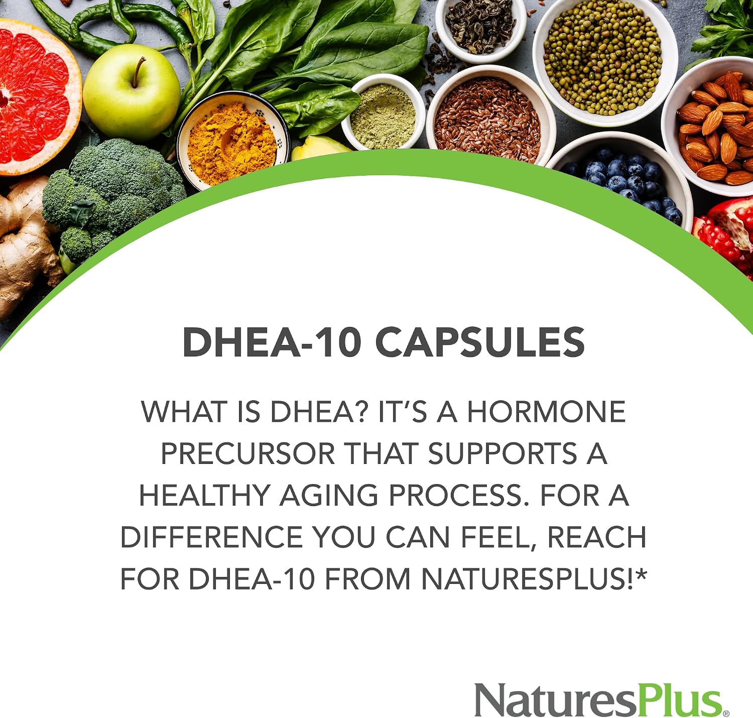 NaturesPlus DHEA-10 – Energy, Immune Health & Healthy Aging Support – 90 Capsules