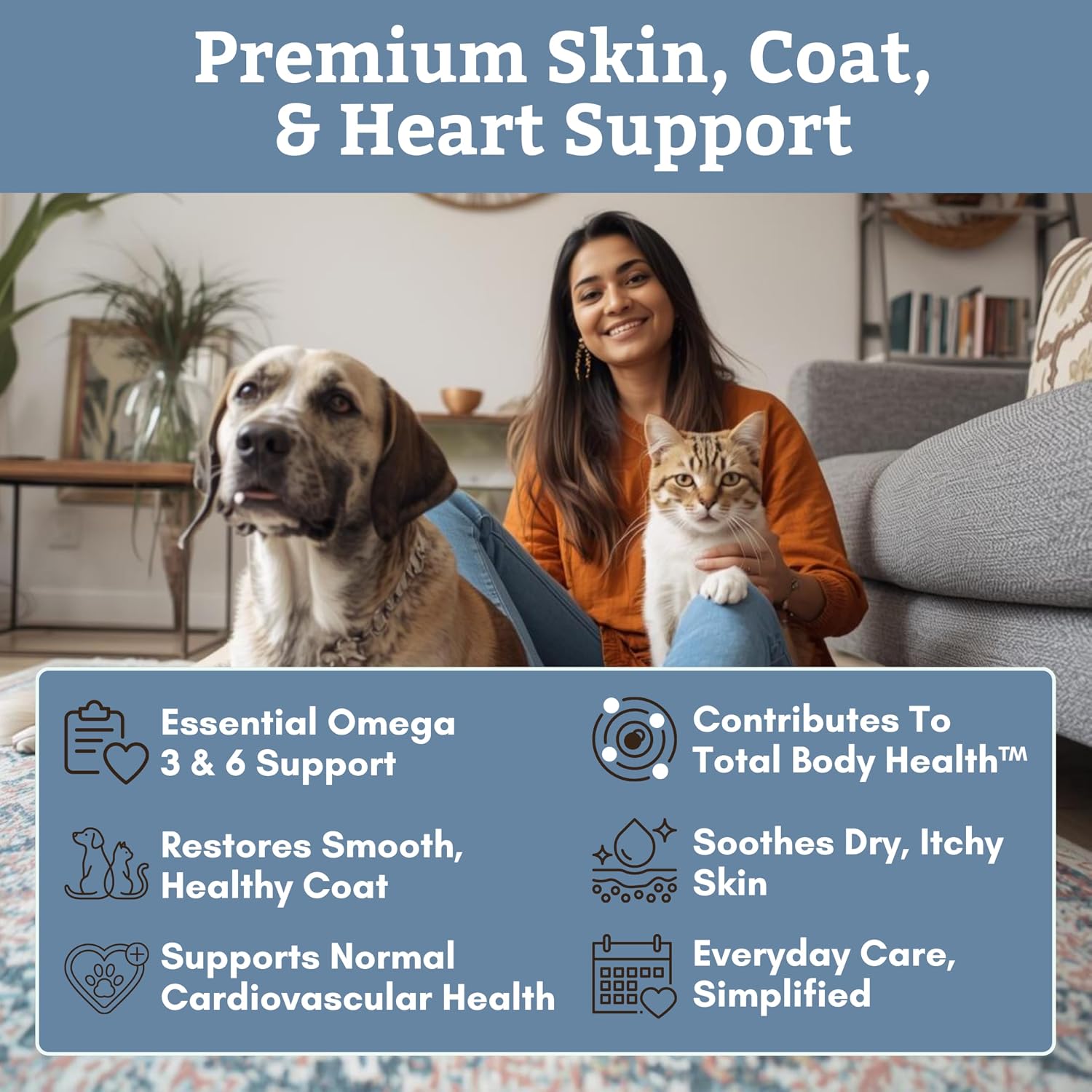 Wholistic Pet Organics Wild Alaskan Salmon Oil for Dogs - Omega-3 Fish Oil with EPA & DHA, 500 Softgels