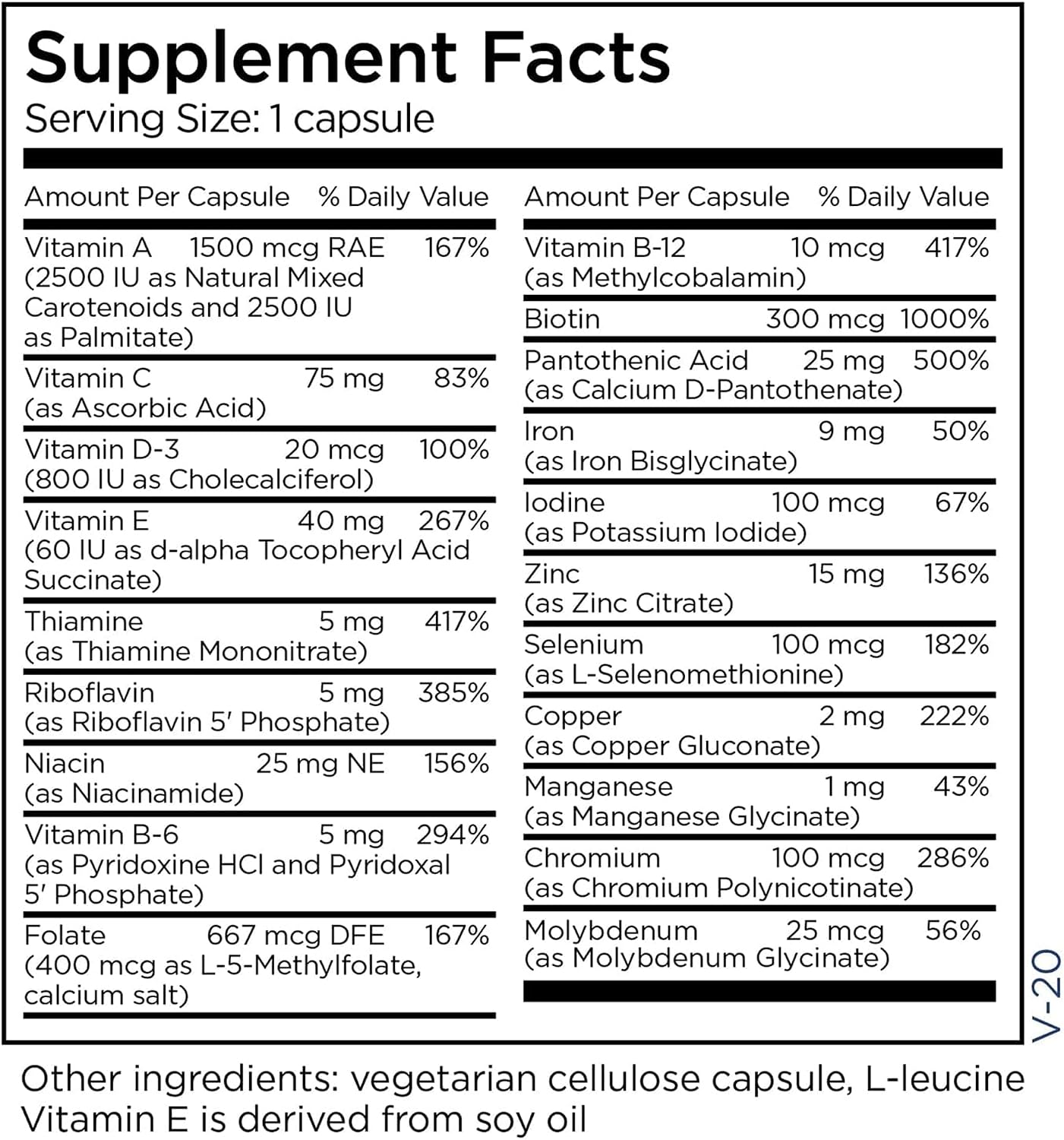 Metabolic Maintenance Little One - Kids Multivitamin for Ages 6-12 - Iron, Vitamin D & B Complex - 90 Capsules