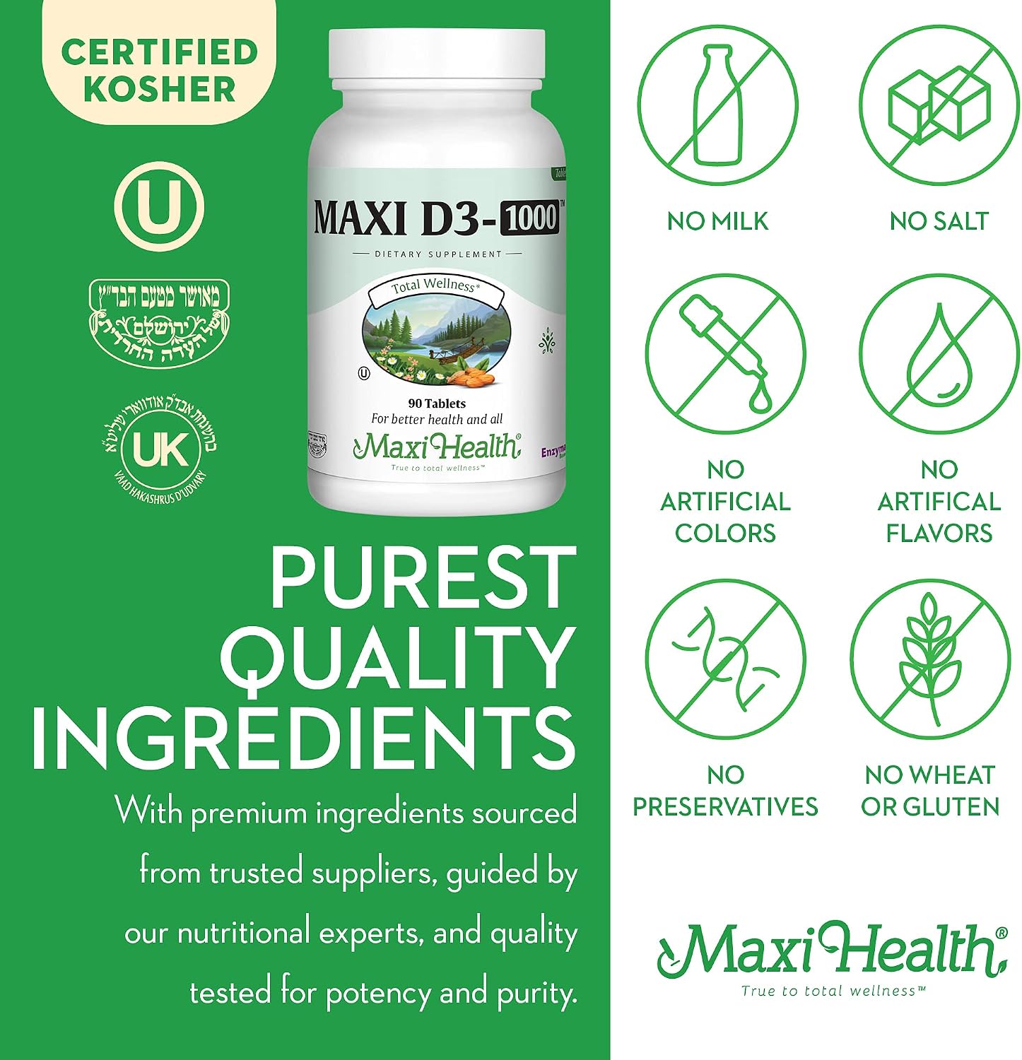 Maxi Health Vitamin D3 1000 IU – 90 Softgels