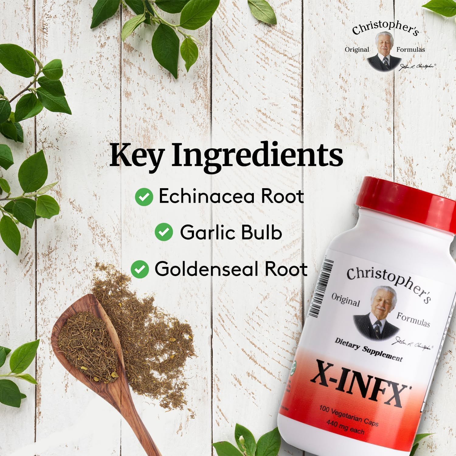Christopher's Original Formulas X-INFX Formula – Natural Immune Support, 100 Capsules