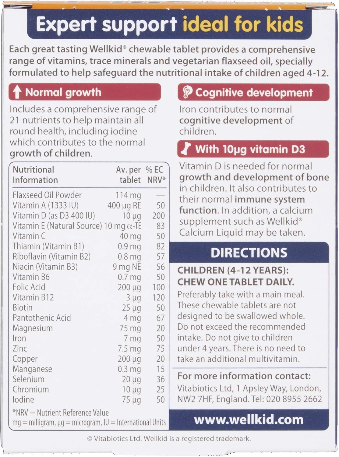 Wellkid Chewable Tablets - Children's Multivitamin