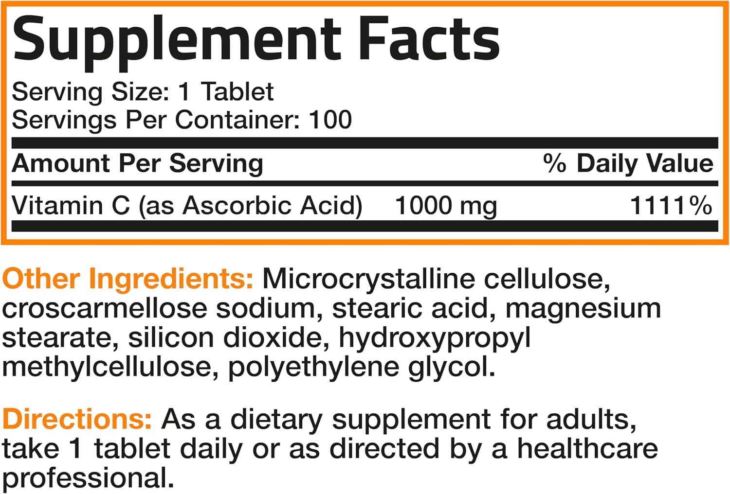 Bronson Vitamin C 1000 mg Premium Non-GMO Ascorbic Acid Tablets