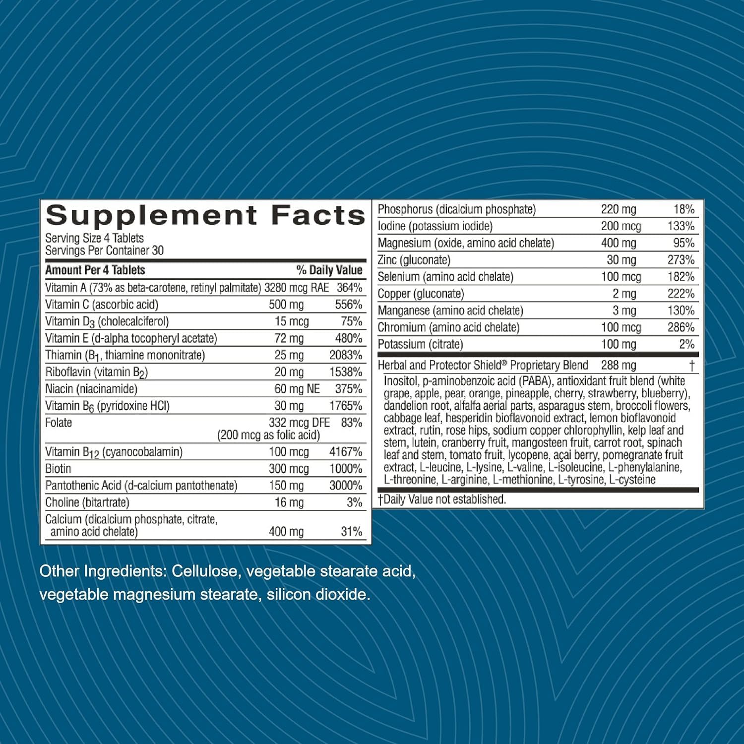 Nature's Sunshine Super Supplementary w/o Iron – Complete Multivitamin with Minerals, Herbs & Amino Acids