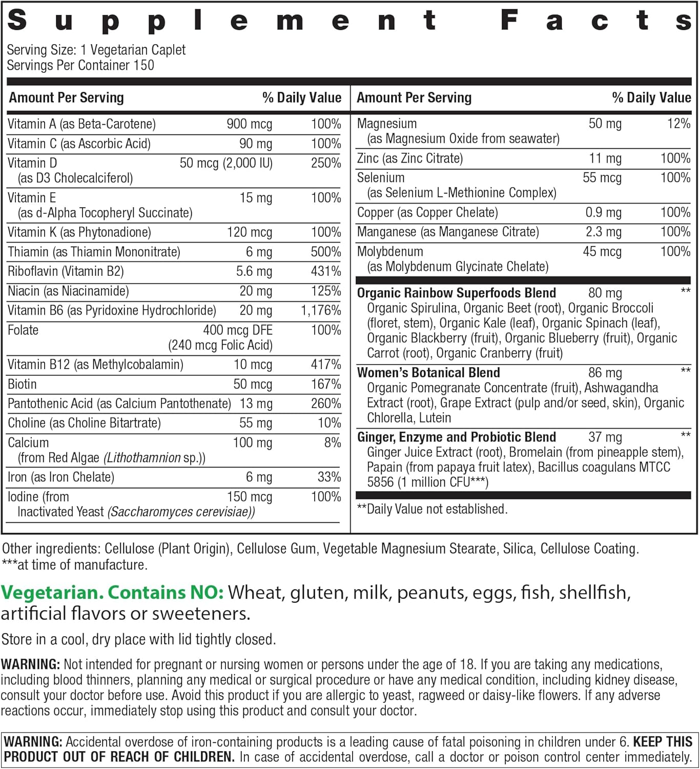 Rainbow Light Women's Multivitamin One+ | 150 Caplets