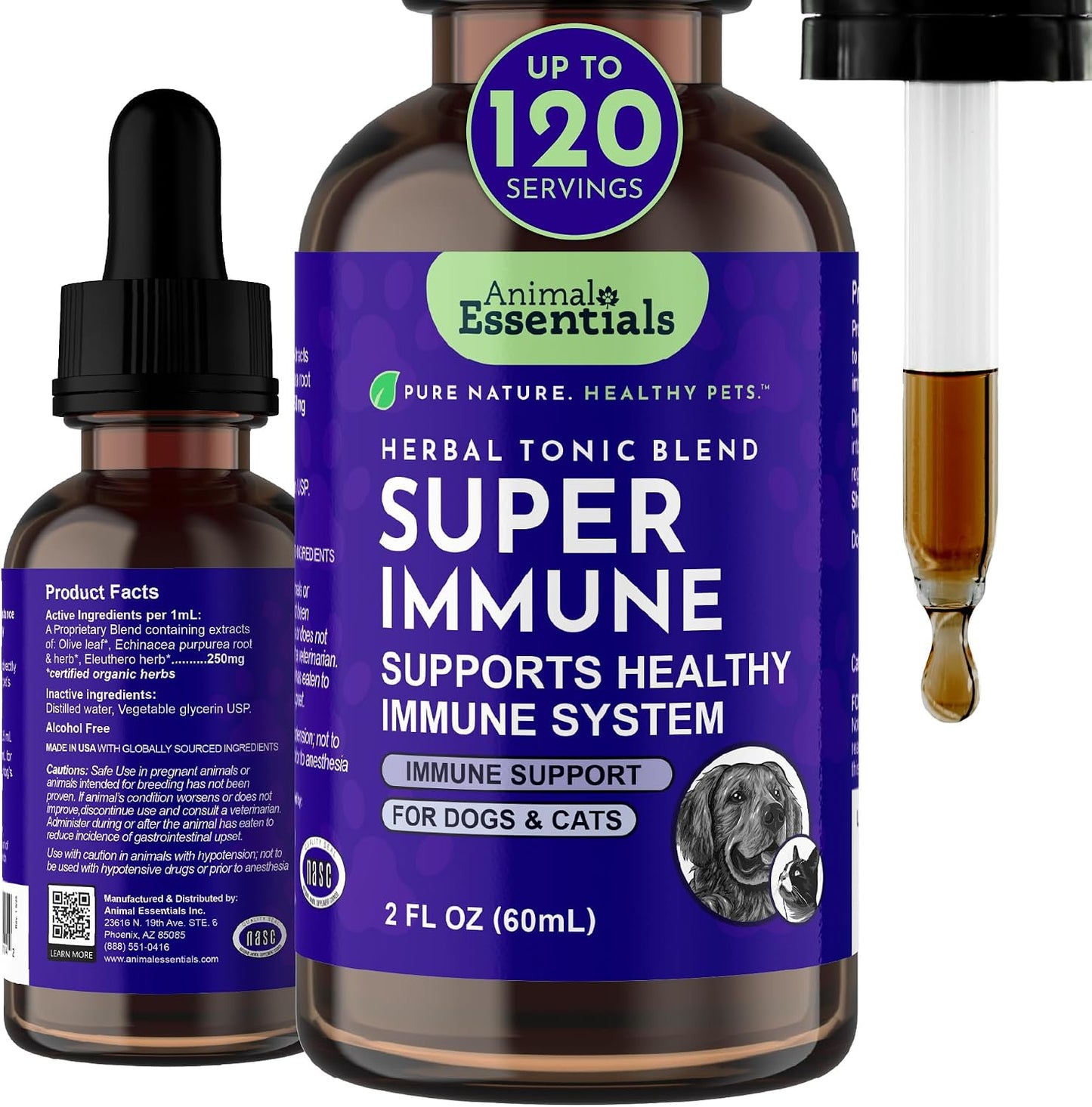 Animal Essentials Super Immune – Immune Support Supplement for Dogs and Cats (60 ml) - görsel 1