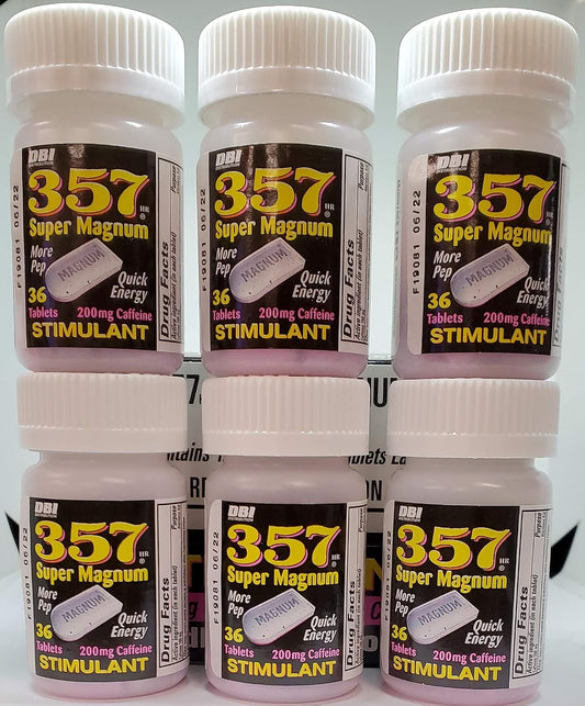 357 Magnum Caffeine 200 mg Tablets – 3-Pack (108 Tablets)