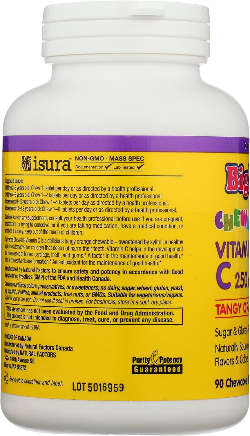 BigFriends Chewable Vitamin C 250 mg - Tangy Orange - 90 Tablets - görsel 5