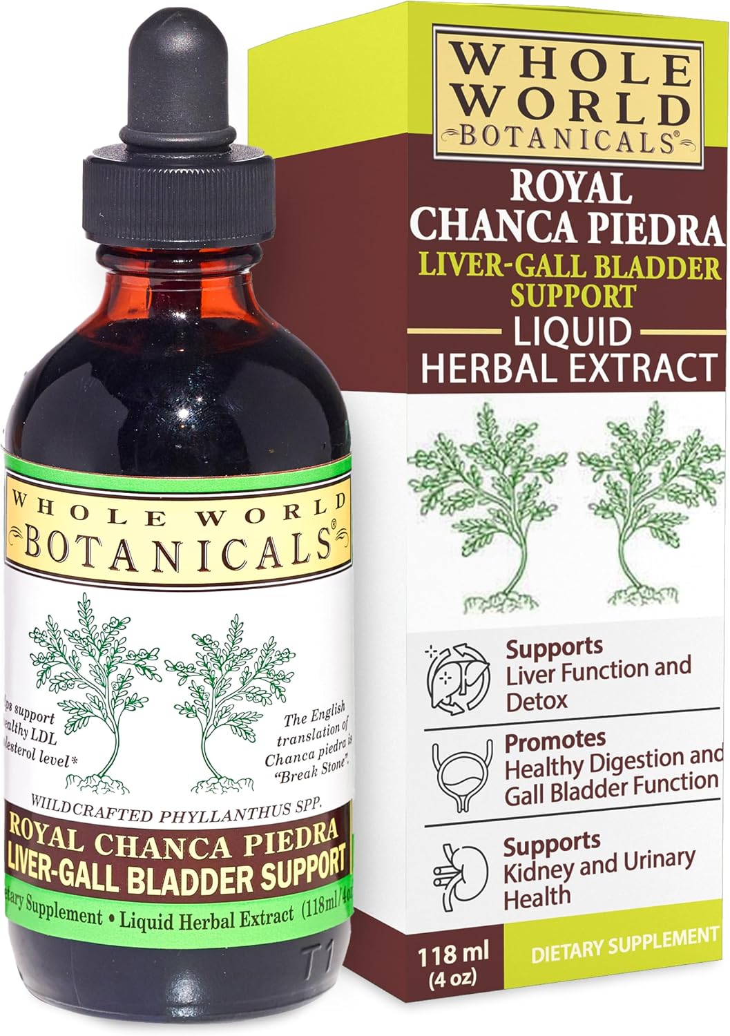 Whole World Botanicals Royal Chanca Piedra Liquid Extract – Liver & Gallbladder Support – 118 mL