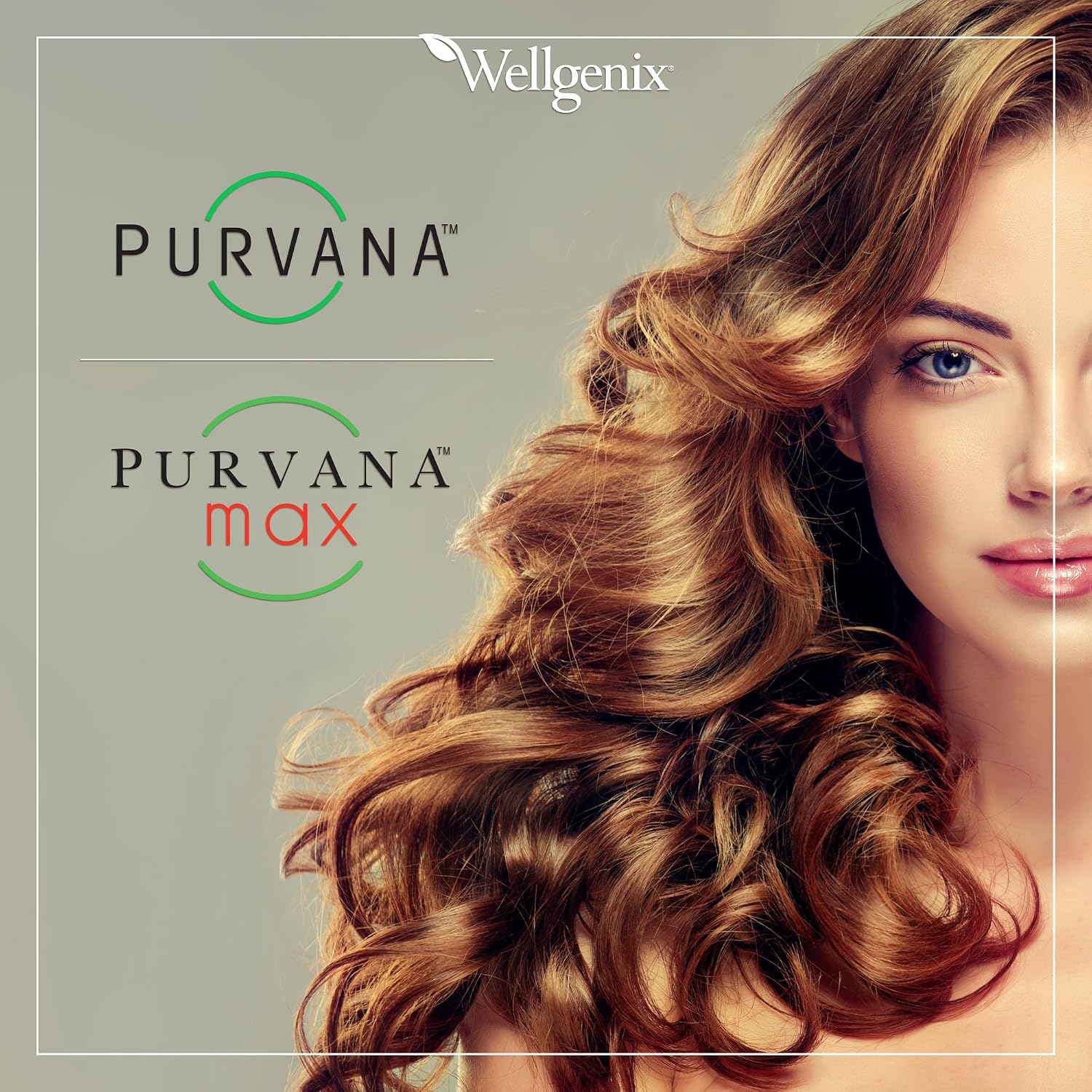 Wellgenix Purvana Hair, Skin, and Nails Supplement - 2500 mcg Biotin Softgels with MSM & B-Complex (60 Softgels, 2-Pack)